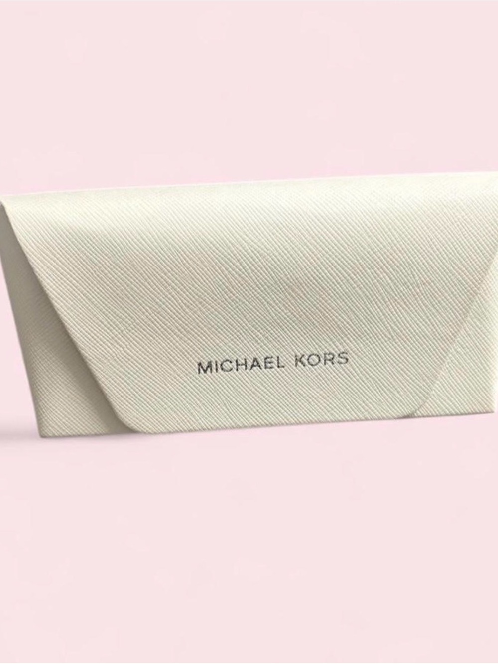 Michael Kors Cream Textured Eyewear Envelope Case
